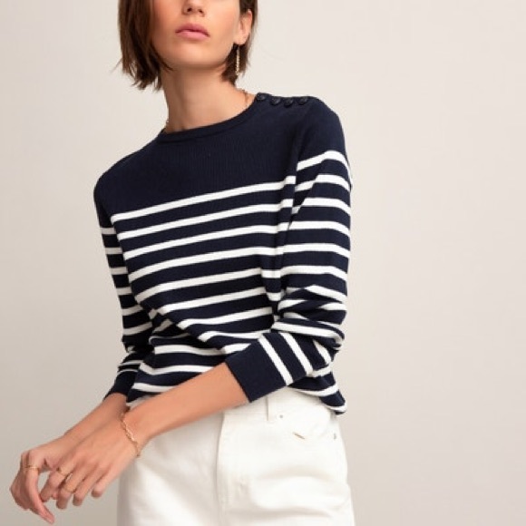 La Redoute Sweaters - La Redoute Organic Cotton Jumper/Sweater in Breton Stripe size M